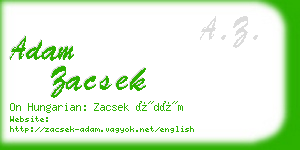 adam zacsek business card